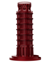 gelehnt Turm von pisa Nahansicht Szene isoliert auf Hintergrund. 3d Rendern - - Illustration png