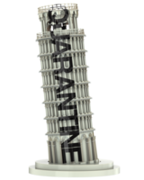 Leaning Tower of Pisa close-up scene isolated on background. 3d rendering - illustration png