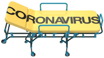 medicinsk säng för epidemi virus isolerat på bakgrund. 3d tolkning - illustration png