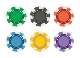 Colored casino chips set isolated on white background. Vector