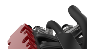 V6 engineisolated on background. 3d rendering - illustration png