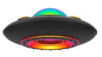 UFO närbild scen isolerat på bakgrund. 3d tolkning - illustration png