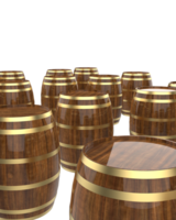 Cerveja barril isolado em fundo. 3d Renderização- ilustração png