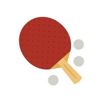 Table tennis racket with ball icon in flat style isolated on white background. vector