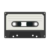 Compact Cassette isolated on white background, Musicassette in flat style, Cassette tape icon vector