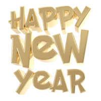 3d happy new year text on transparent background png