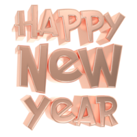 3d happy new year text on transparent background png