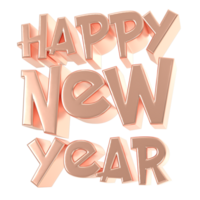 3d happy new year text on transparent background png