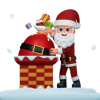 3d personnage Noël Père Noël illustration png