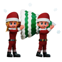 3D Character Christmas Couple Illustration png