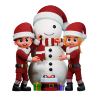 3d personagem Natal casal ilustração png