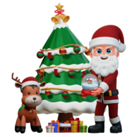 3D Character Christmas Santa Illustration png