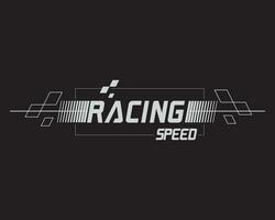 Racing typography graphic t-shirt and apparel design vector