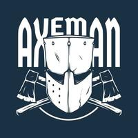 Axeman warrior vector drawing design