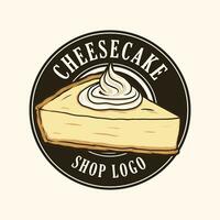 cheesecake shop logo design template vector