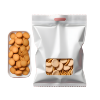 Invisible Allure, Top View Blank Plastic Snack Bag Mockup on Transparency png