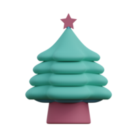 3d illustration of christmas tree icon png