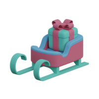 3d illustration of christmas sleigh icon png