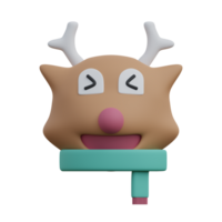 3d illustration of reindeer christmas icon png