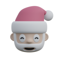 3d illustration of christmas santa claus icon png