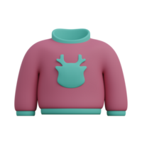 3d illustration of christmas sweater icon png