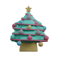 3d illustration of christmas tree icon png