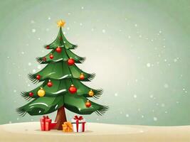ai generado ilustración creativo de Navidad árbol estrella y regalo caja foto
