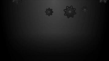 Black Christmas video animation with falling snowflakes