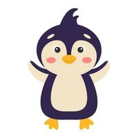 Cute cartoon penguin. Vector illustration. 2