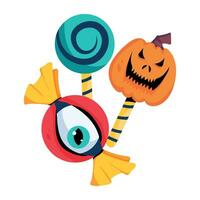 dulces de halloween de moda vector