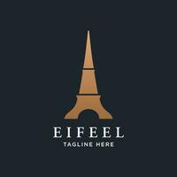 francés eiffel torre edificio y alto torre logo modelo diseño.con editable vector ilustración.