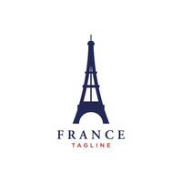 French eiffel tower building and high tower Logo template design.With editable vector illustration.