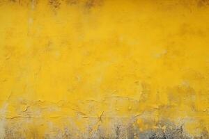 AI generated Yellow concrete texture wall background design photo