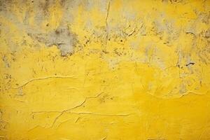 AI generated Yellow concrete texture wall background design photo