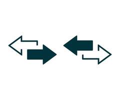 Left right arrows vector icon. Transfer arrows icon. 2 side arrow icon