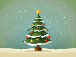 AI Generated Illustration creative of Christmas tree star and gift box photo