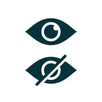 ver y no ver ojo icono. oculto desde ver ojo icono vector. ojo y No ver icono vector ilustración