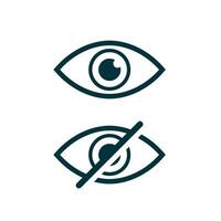 See and unsee eye icon. Hidden from view eye icon vector. Eye and no view icon vector illustration