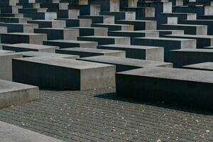 Berlin, Germany-august 9, 2022-view of the Memorial to the Murdered Jews of Europe on Berlin during a sunny day photo