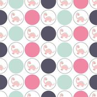 Seamless pattern with cute dinosaurs and geometric shapes on white background. Childrens colorful print on fabric, textile, wallpaper,postcards. Vector