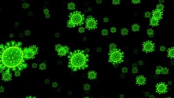 neon groen virus gezondheidszorg vlieg door beweging achtergrond overgang video