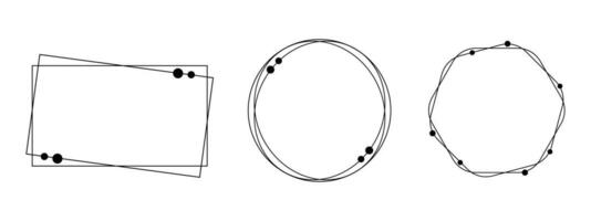 minimalista marco negro línea con circulo para elementos vector