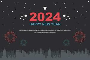 Happy New Year 2024 background. Vector illustration design.