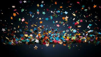AI generated Exploding colored confetti burst for new years and celebration photo
