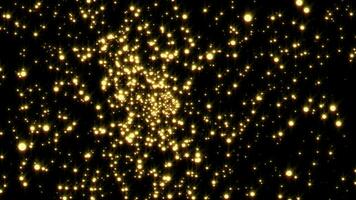 resumen oro Brillantina y partícula transición animación brillante oro partículas con bokeh video