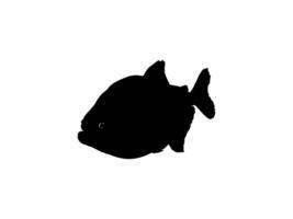 Piranha Fish Silhouette, can use for Logo Gram, Website, Art Illustration, Pictogram, Icon or Graphic Design Element. Vector Illustration