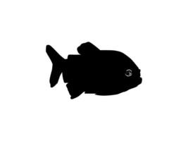 Piranha Fish Silhouette, can use for Logo Gram, Website, Art Illustration, Pictogram, Icon or Graphic Design Element. Vector Illustration