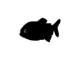 Piranha Fish Silhouette, can use for Logo Gram, Website, Art Illustration, Pictogram, Icon or Graphic Design Element. Vector Illustration