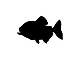 Piranha Fish Silhouette, can use for Logo Gram, Website, Art Illustration, Pictogram, Icon or Graphic Design Element. Vector Illustration