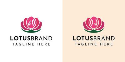Letter JN and NJ Lotus Logo Set, suitable for business related to lotus flowers with JN or NJ initials. vector